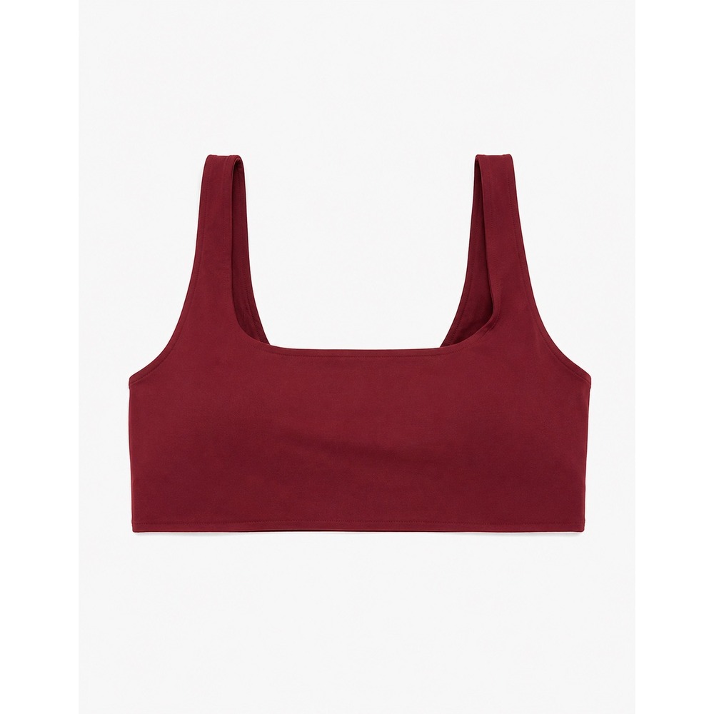 NWT OFFLINE By Aerie Real Me XTRA Classic Sports Bra Burgundy Large Square Neck